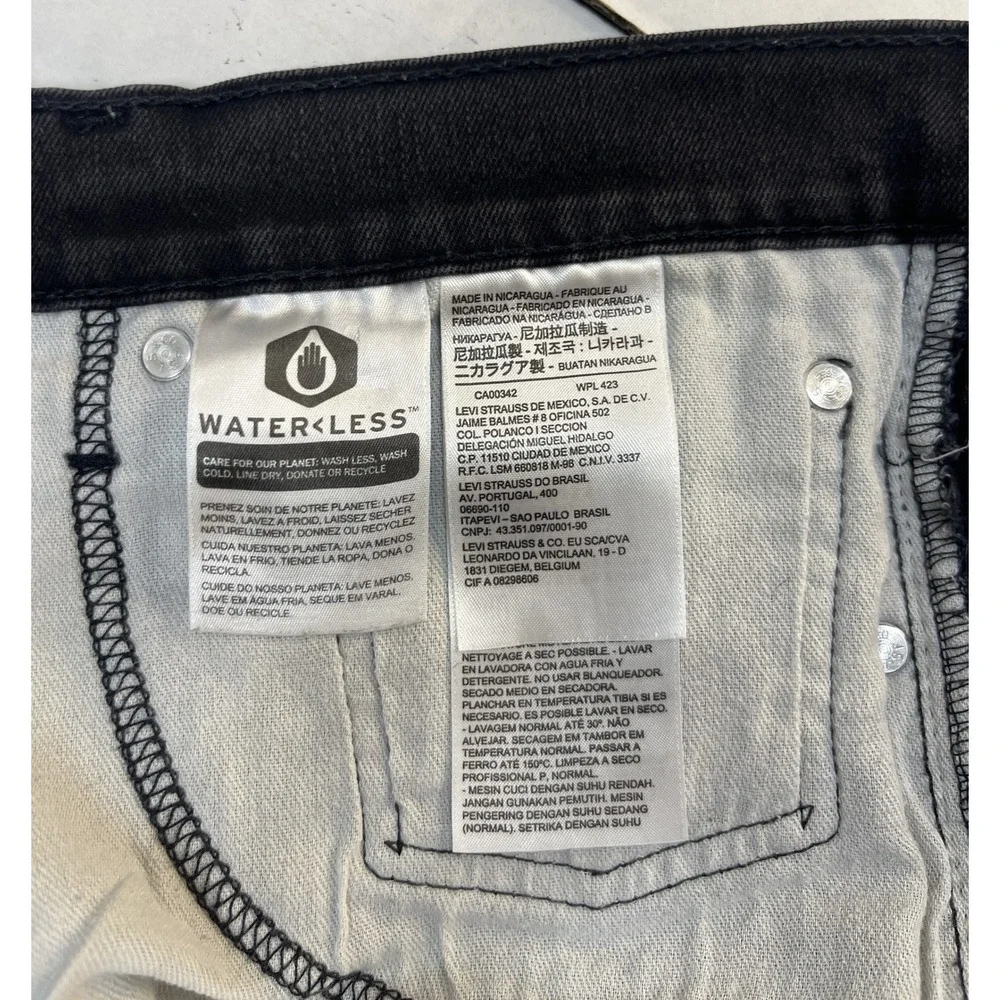 Levis 511 Slim Fit Jeans Mens 35x31 Faded Black WaterLess Stretch Denim C0293